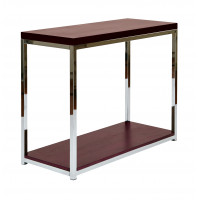 OSP Home Furnishings WST07 Wall Street Foyer Table in Chrome and Espresso Finish